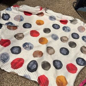 Luisa Ricci lightweight 3/4 raglan sleeve cold-shoulder sweater (M) NWOT